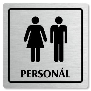 WC společné, personál, 80x80mm, stříbrná, Arizona